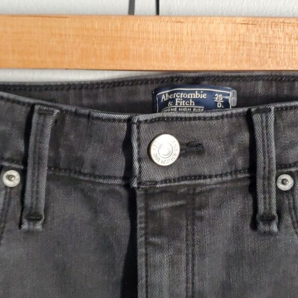 Abercrombie & Fitch size 0L size 25 faded black Simone high rise super s… - Picture 12 of 14